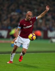 Pablo Zabaleta in action for West Ham United agaisnt Fulham FC - Premier League